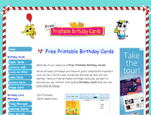 Tablet Screenshot of free-printable-birthday-card.com